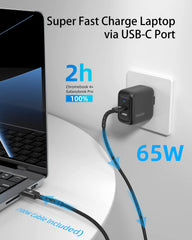 imuto USB C 充電器 65W,100W USB C 轉 USB C 連接線(6.6 英尺尼龍線)