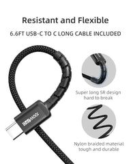 imuto USB C 充電器 65W，100W USB C 轉 USB C 連接線（6.6 英尺尼龍線） 